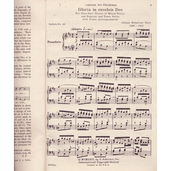 VINTAGE BACH'S CANTATA FOR CHRISTMAS Gloria 1964 - Picture 3 of 4